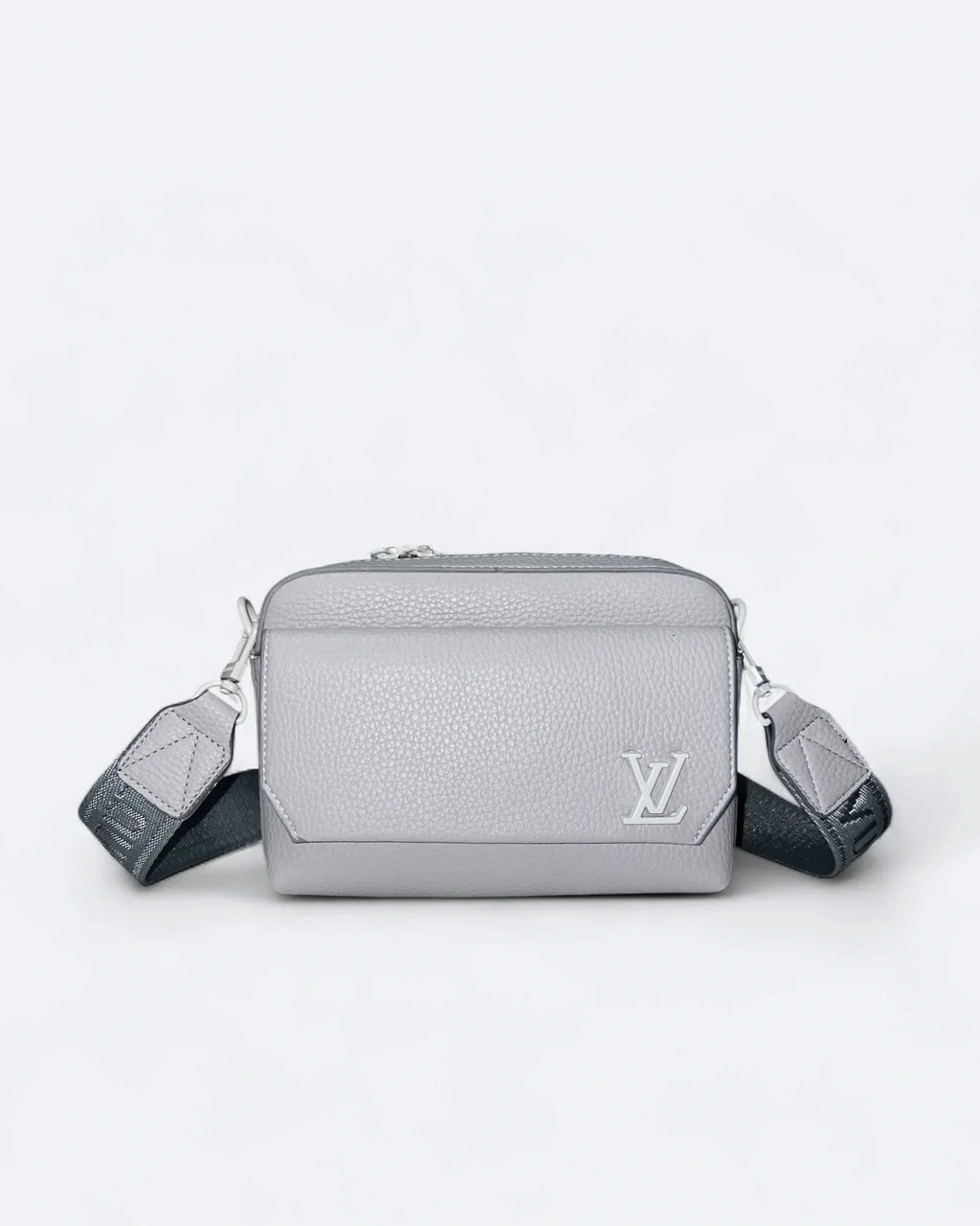 LVTN – Kožená mini messenger brašna – světle šedá