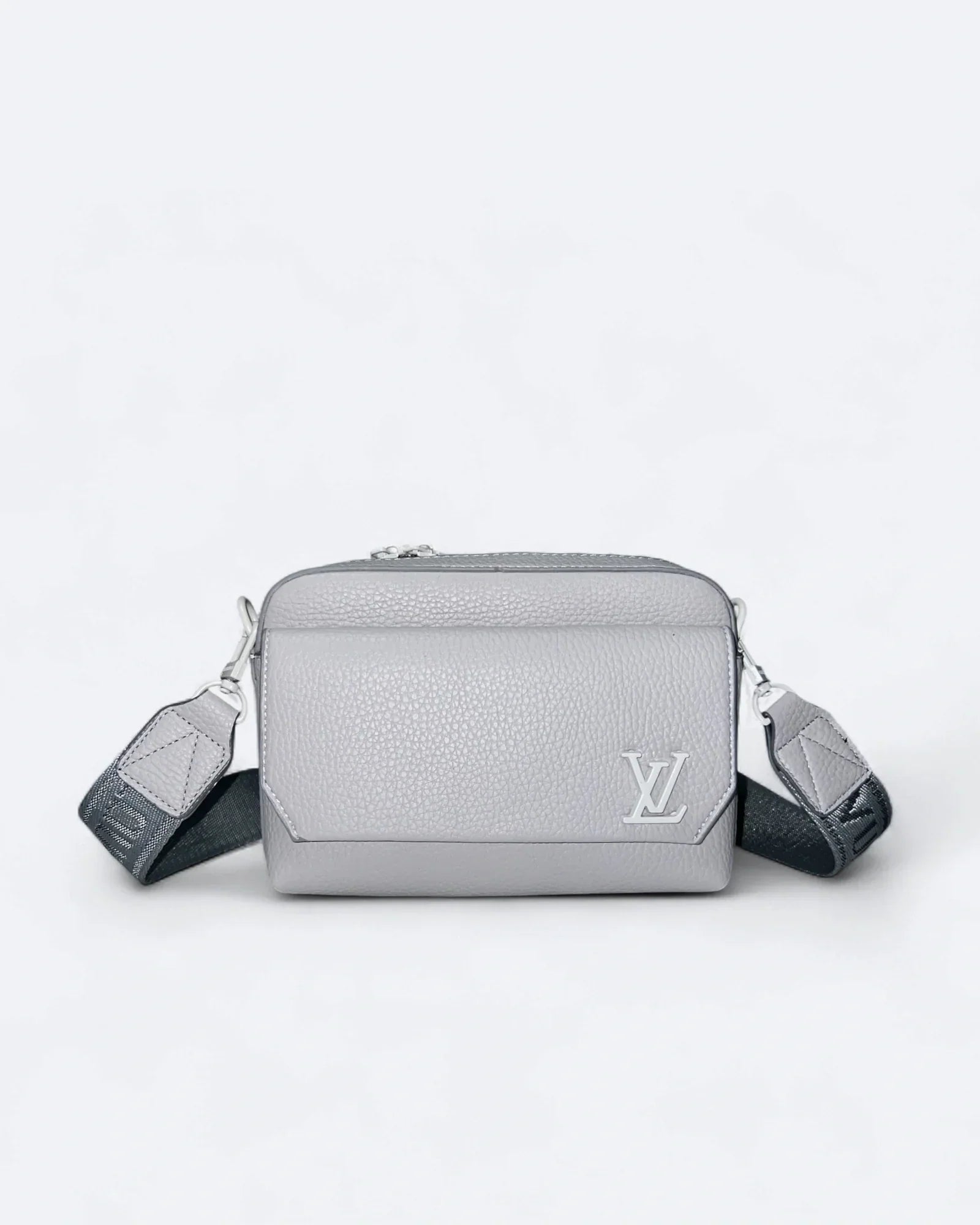 LVTN – Kožená mini messenger brašna – světle šedá