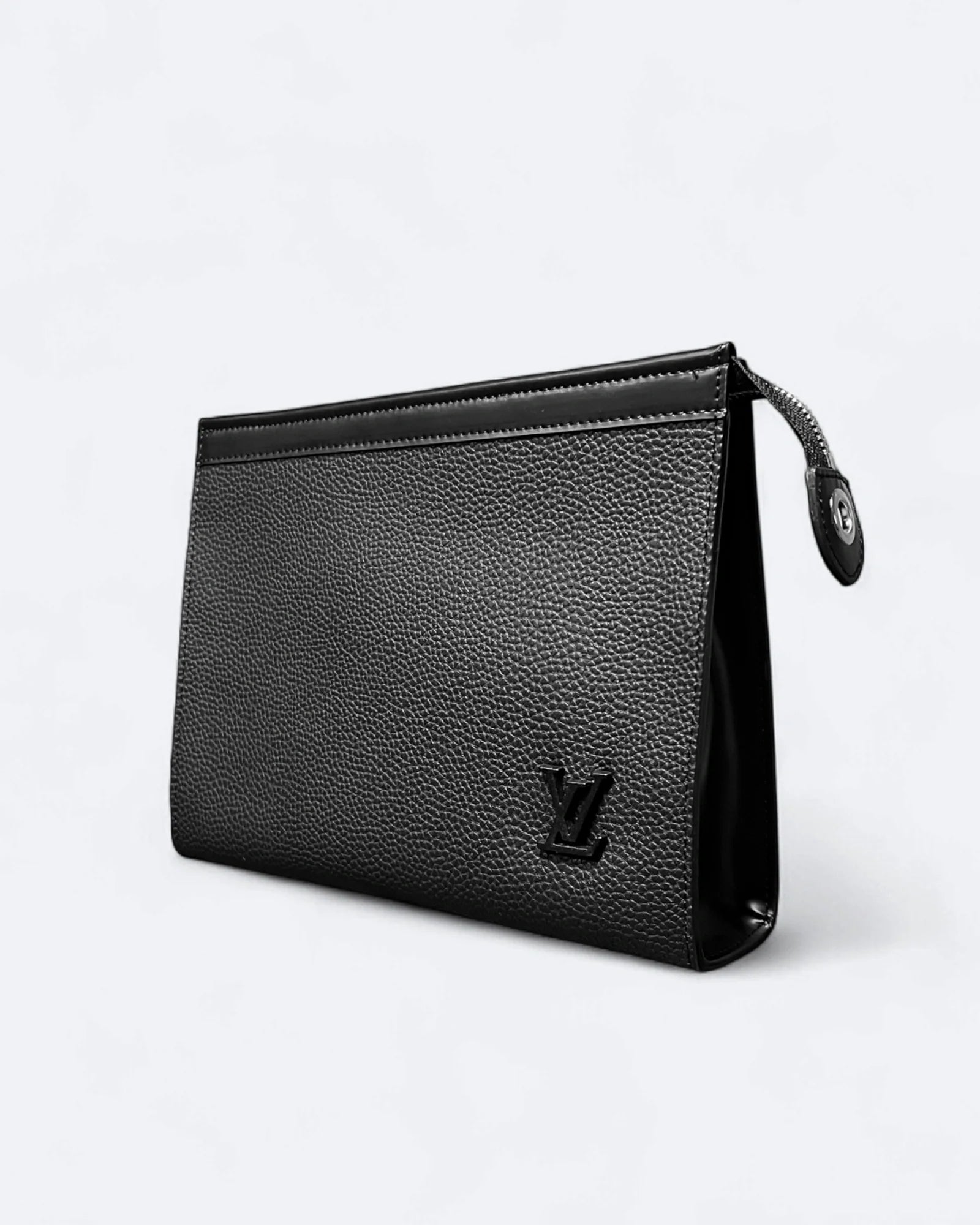 LVTN – Černé kožené psaníčko s monogramem – černé
