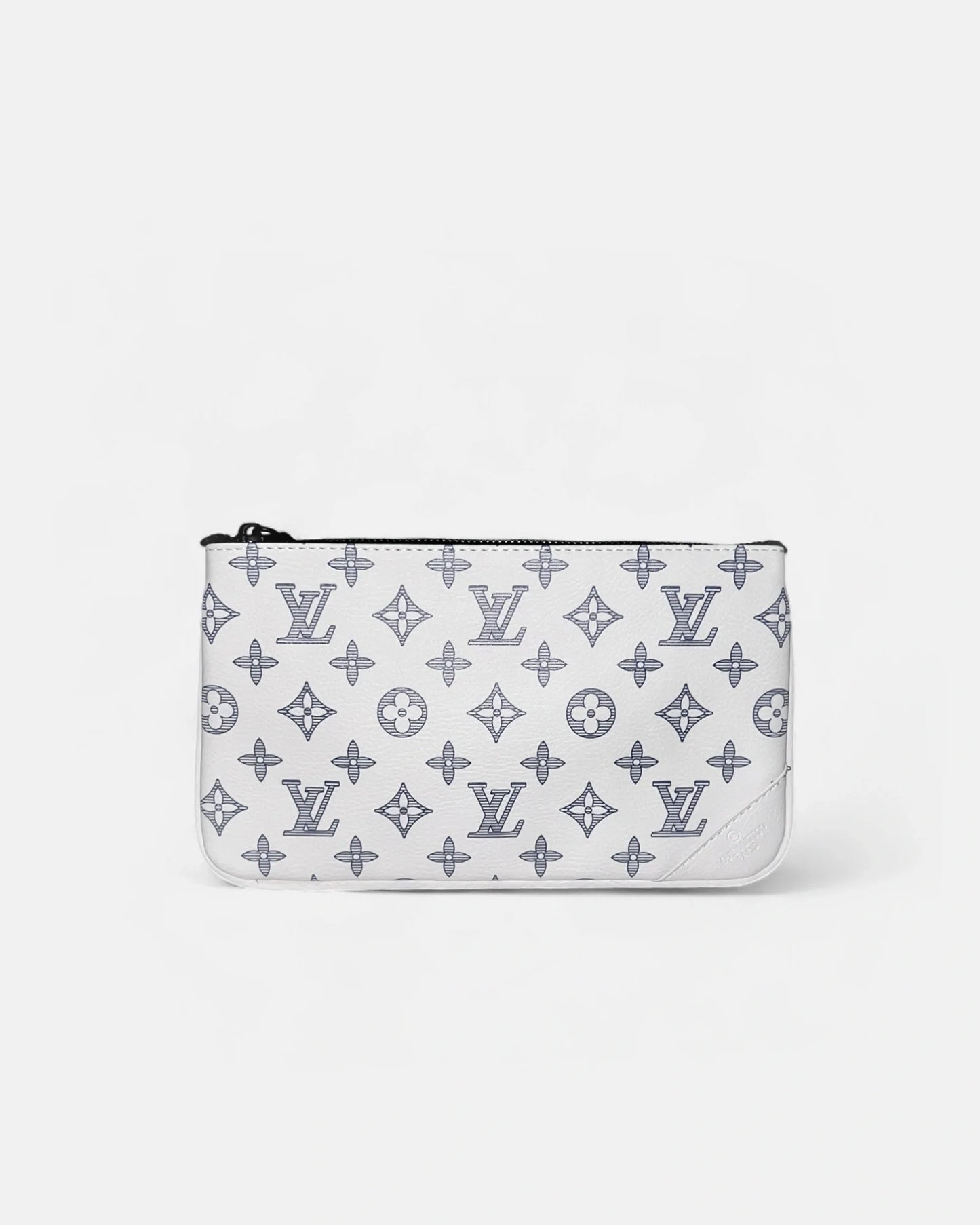 LVTN - Monogram Pattern Trio Set Bags - White/Dark Blue