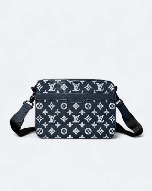 LVTN - Monogram Pattern Trio Set Bags - Dark Blue/White