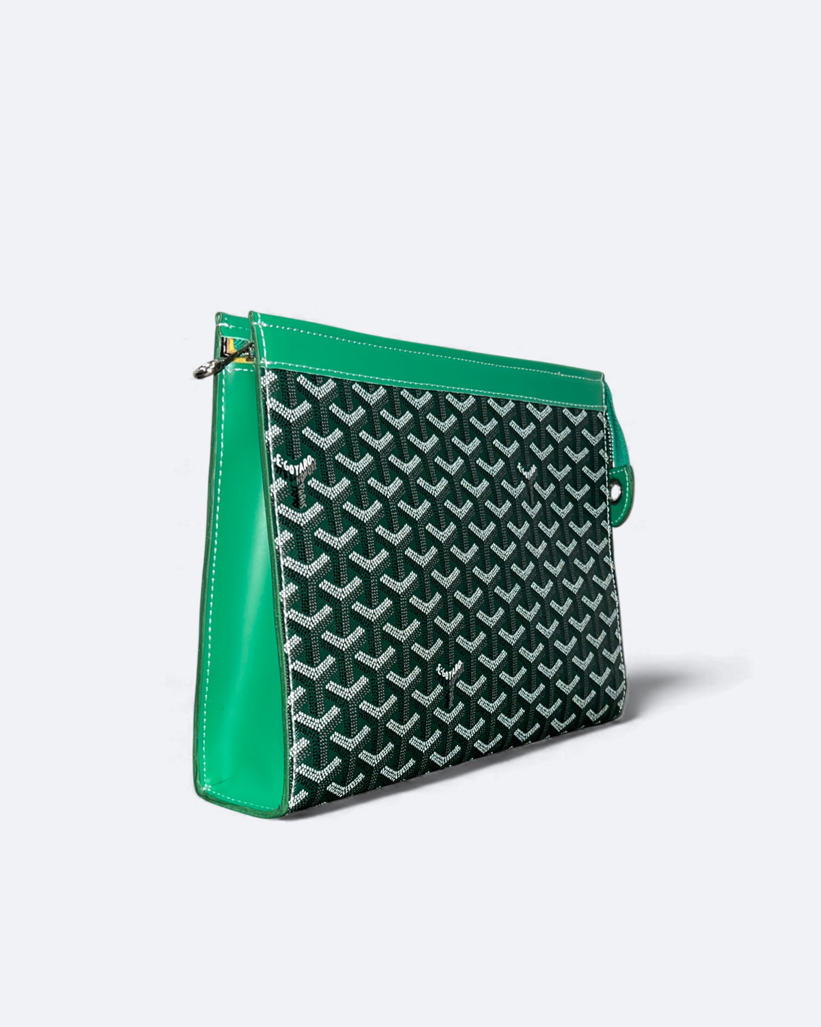 Goyard Pattern Clutch - Zelená