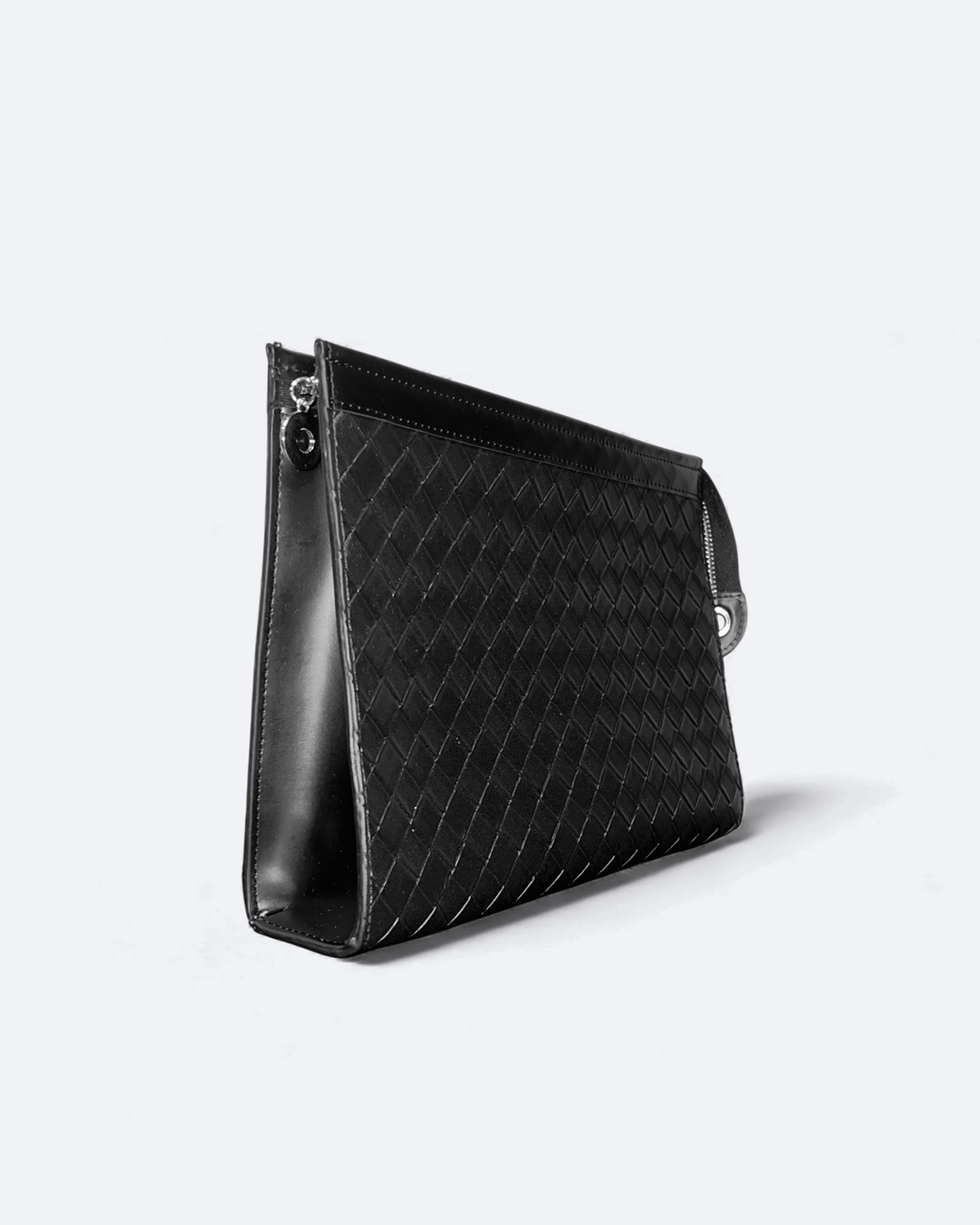 Bottega Veneta – Kožená proplétaná kabelka – černá