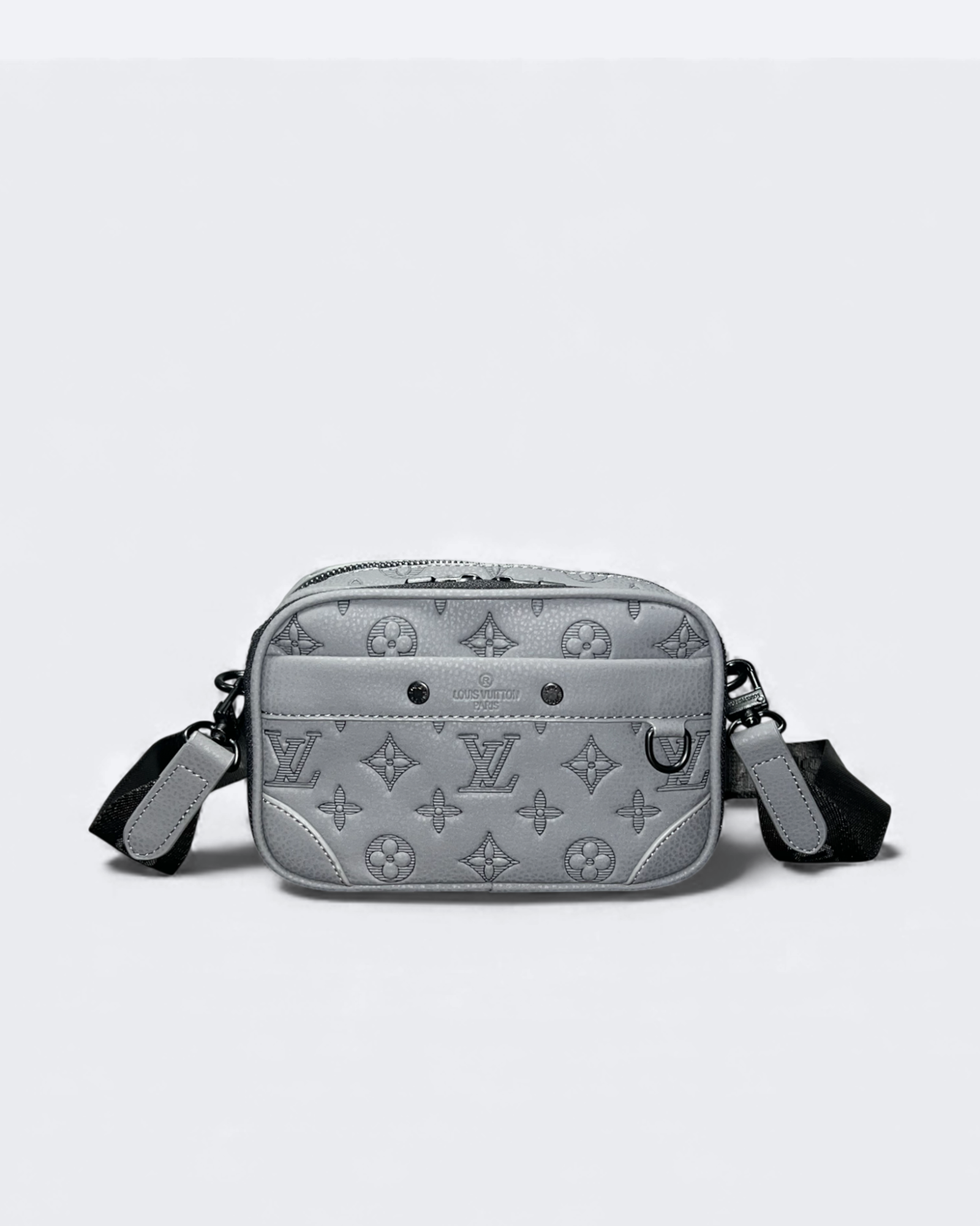LVTN – Crossbody kabelka s reliéfním vzorem z kůže Alpha – šedá
