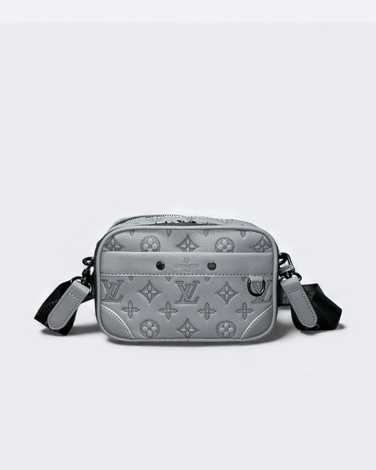 LVTN - Alpha Leather Embossed Crossbody Bag - Gray