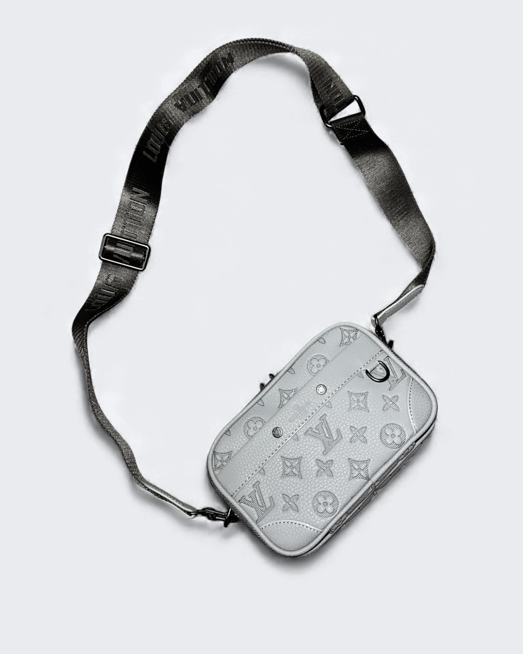 LVTN – Crossbody kabelka s reliéfním vzorem z kůže Alpha – šedá