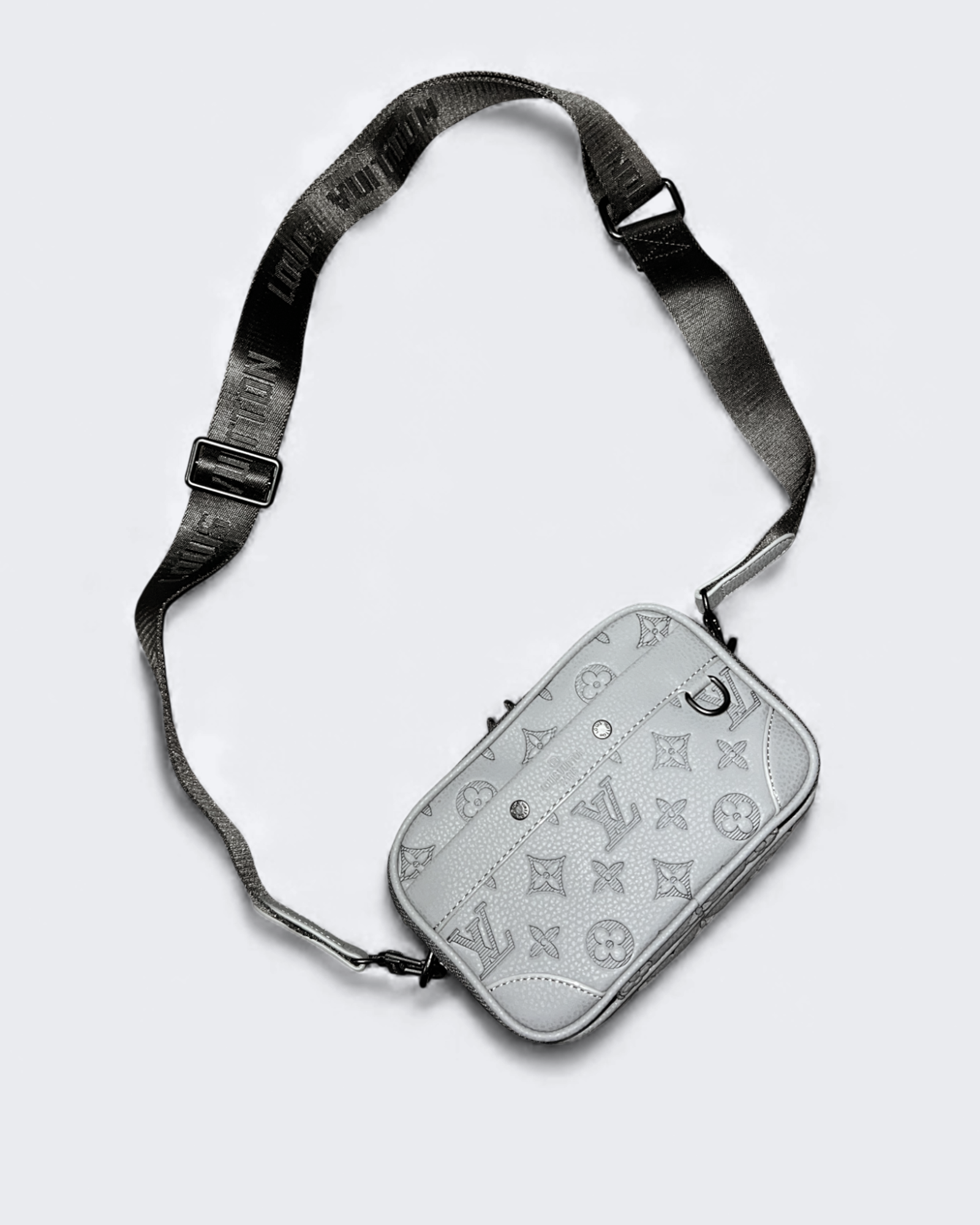 LVTN – Crossbody kabelka s reliéfním vzorem z kůže Alpha – šedá