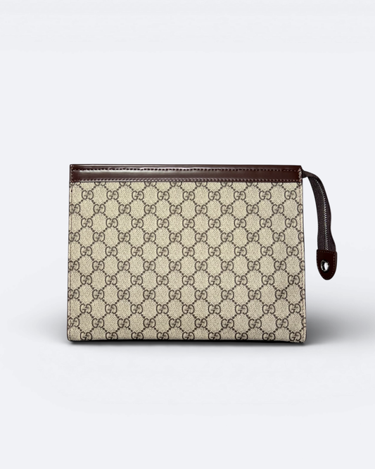 GC - GG Pattern Clutch - Beige
