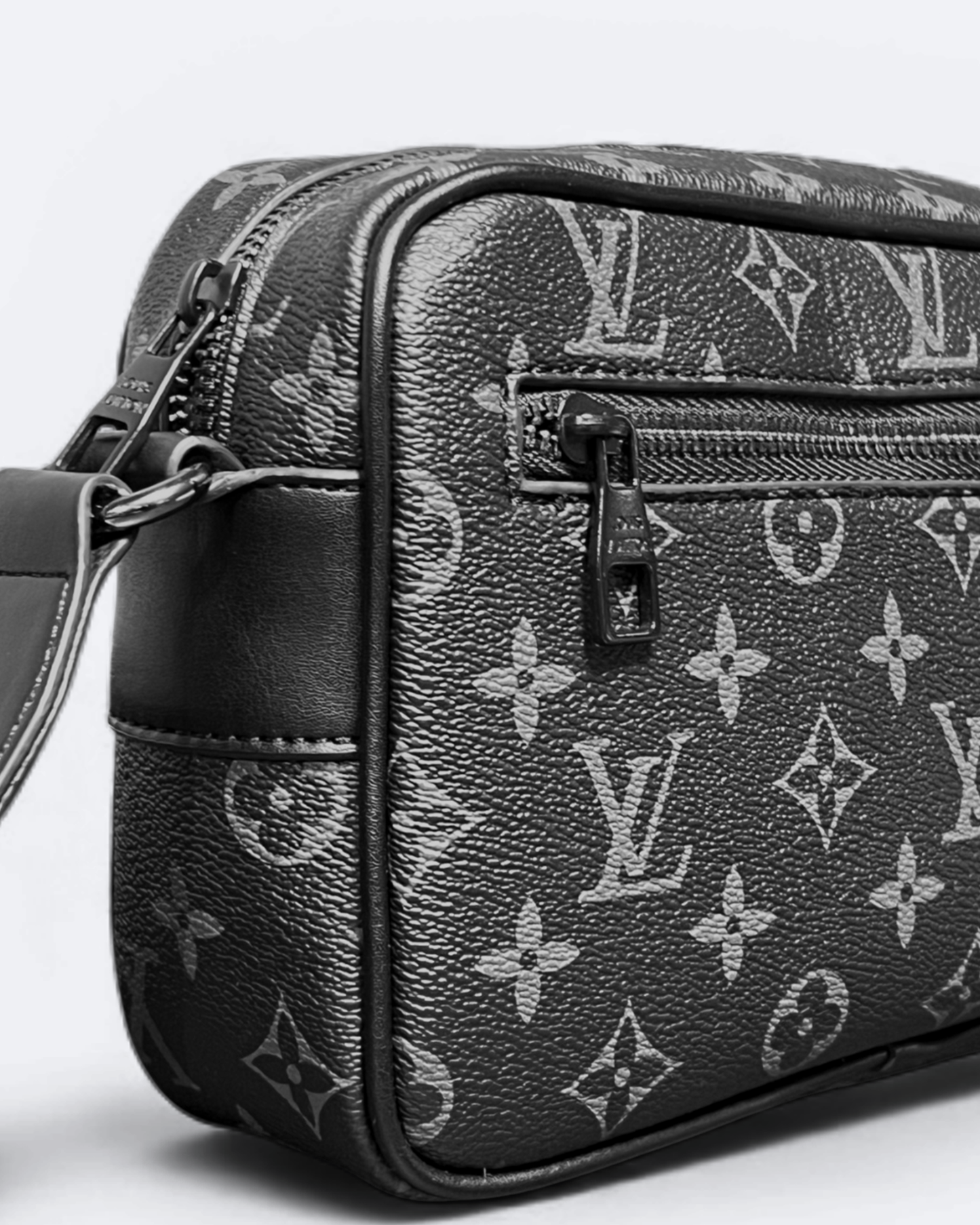 LVTN – Crossbody kabelka se vzorem zipu – černá