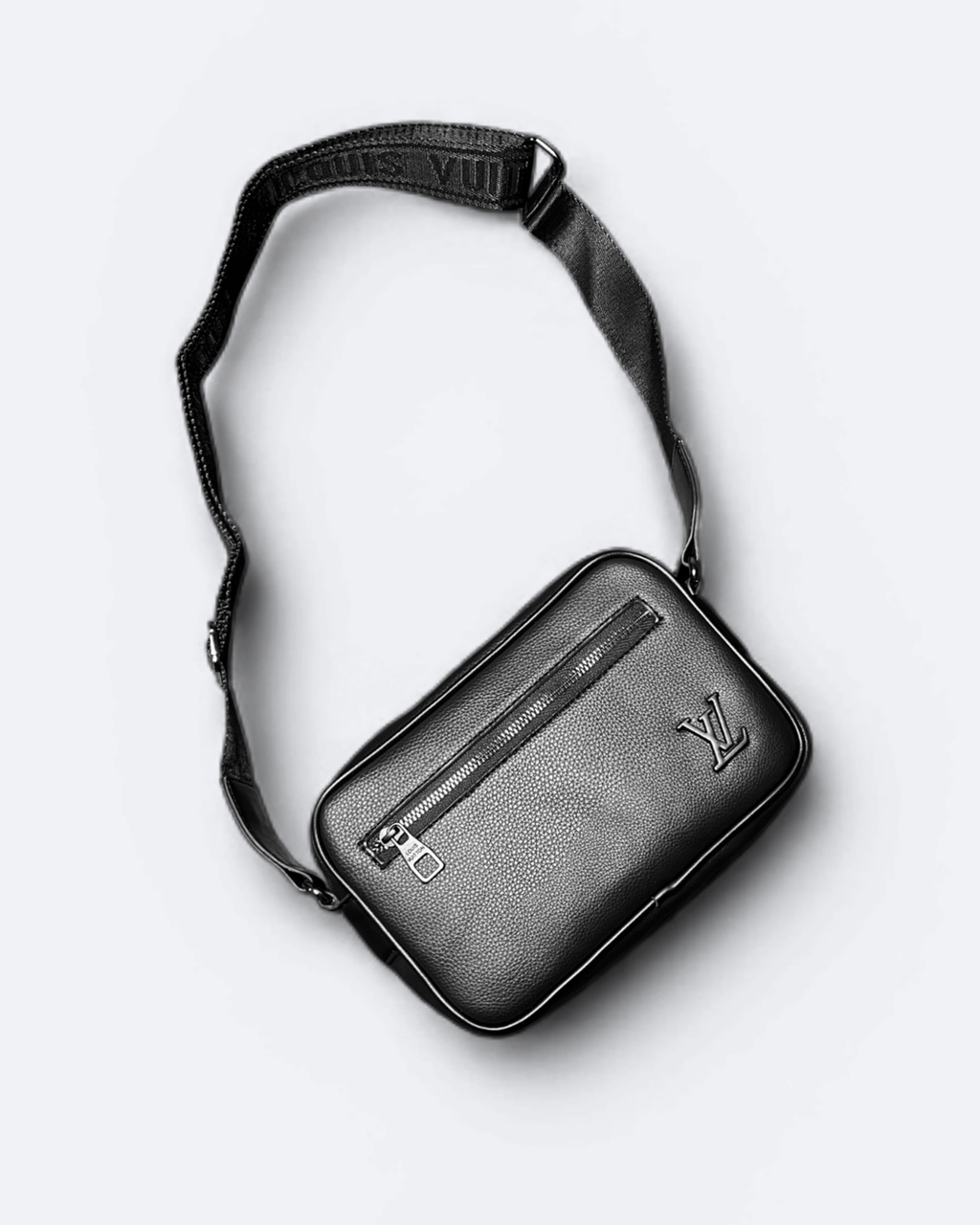 LVTN – Kožená crossbody kabelka na zip – černá