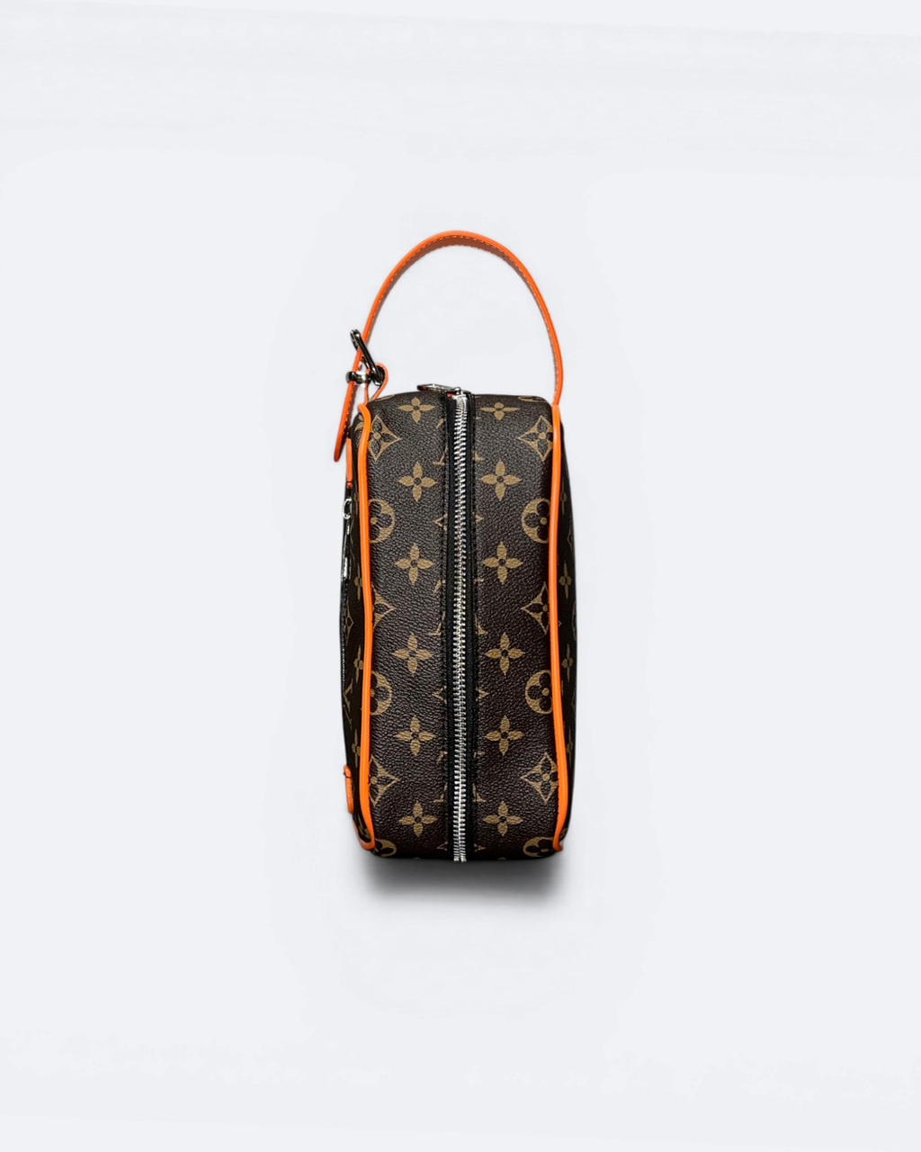 LVTN - Pattern Hand Pouch Bag - Brown/Orange