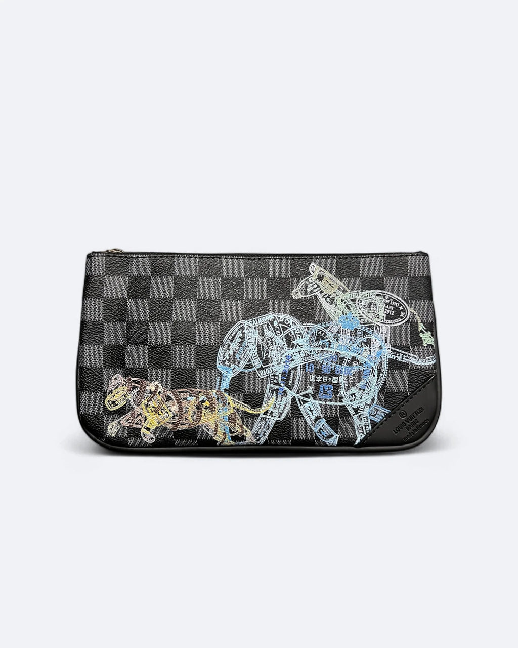 Louis Vuitton – Pasové známky se zvířaty, tašky Damier Trio – černá