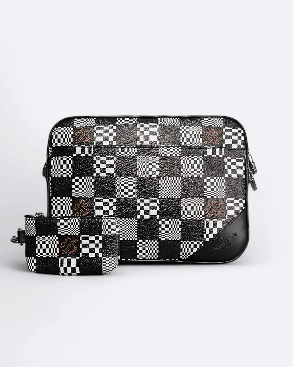 Louis Vuitton – tašky Distorted Damier Duo – černo-bílé