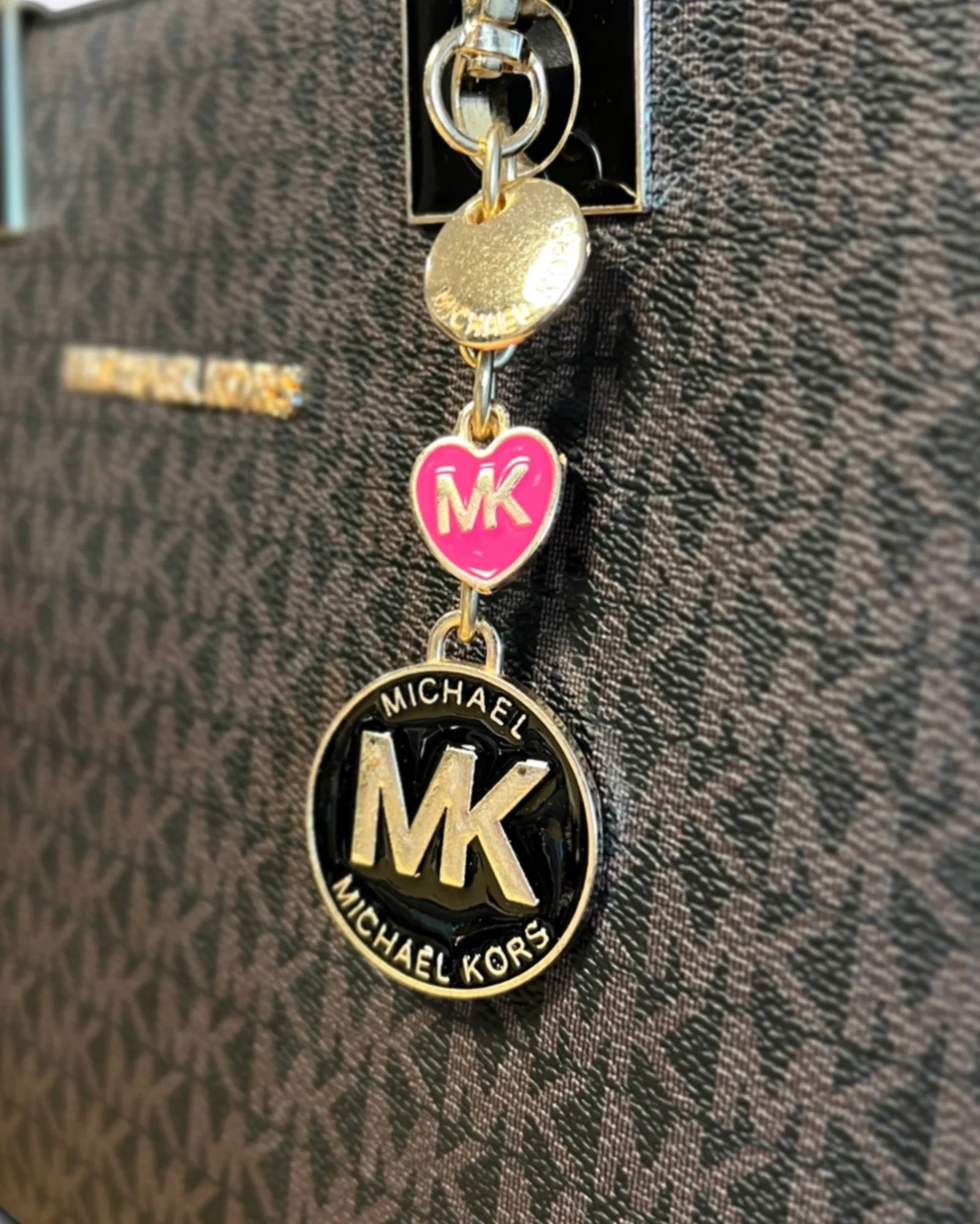 Michael Kors - Velká kabelka s monogramem MK - hnědá
