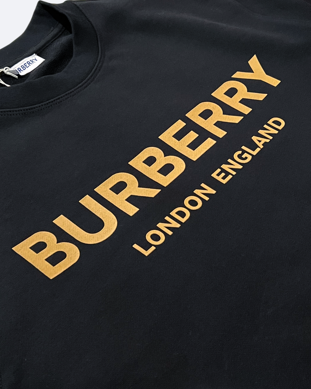 Burberry – klasická béžová mikina s logem – černá