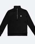 Moncler - Mikina s polovičním zipem s logem - Černá