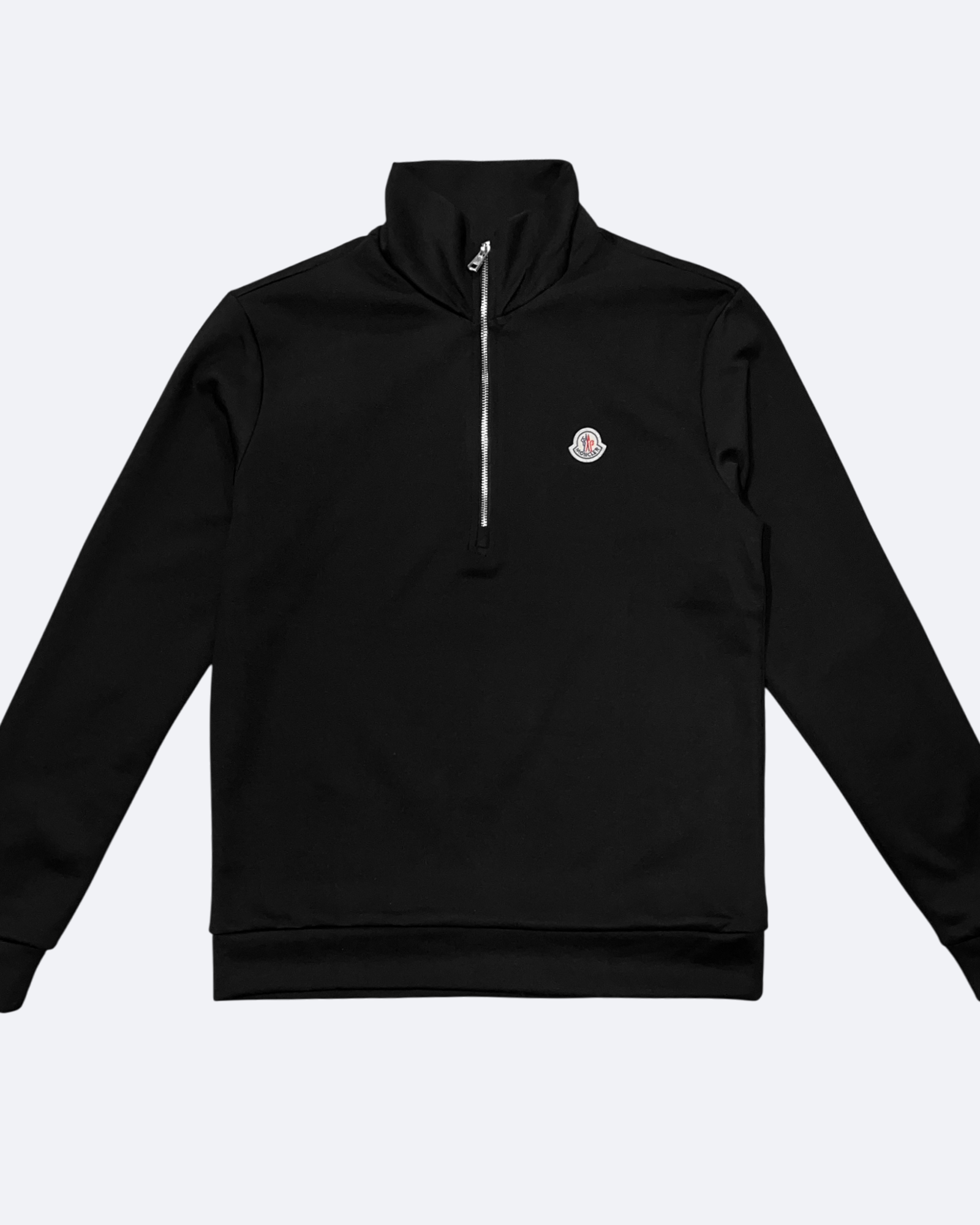 Moncler - Mikina s polovičním zipem s logem - Černá