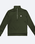 Moncler – mikina na půl zipu s logem – olivově zelená