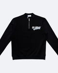 Off-White – Mikina na zip s grafikou stříbrné pásky – černá