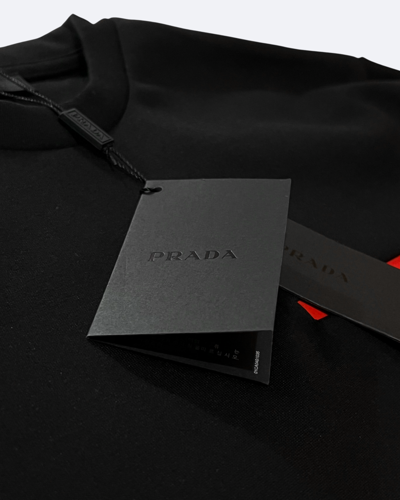 Prada - Mikina s červeným pruhem - černá