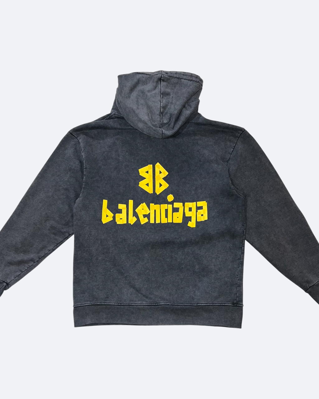 Balenciaga - Mikina s kapucí Yellow Tape - Tmavě šedá