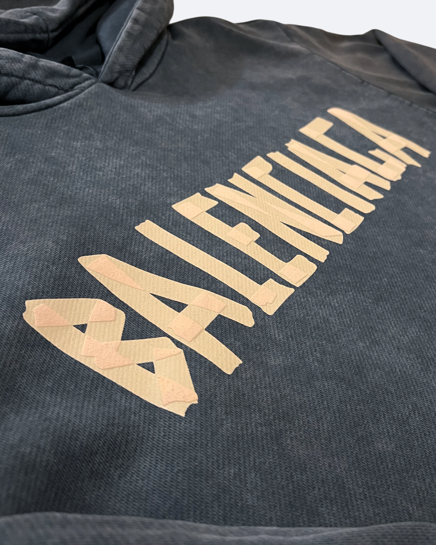 Balenciaga - Mikina s kapucí Yellow Tape - Tmavě šedá