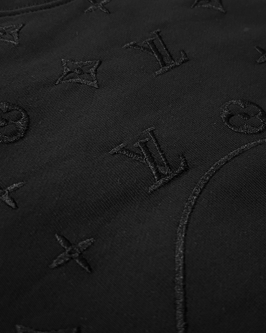 LVTN – Mikina s výšivkou vlnového vzoru – Černá