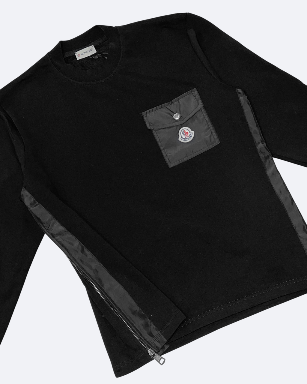 Moncler - Mikina s bočním zipem - černá