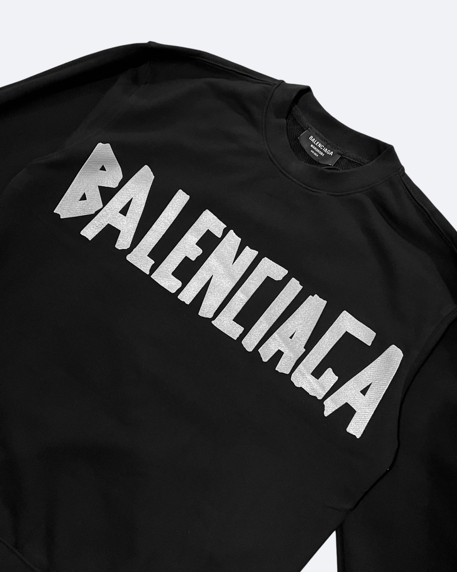 Balenciaga – Mikina Silver Tape – černá