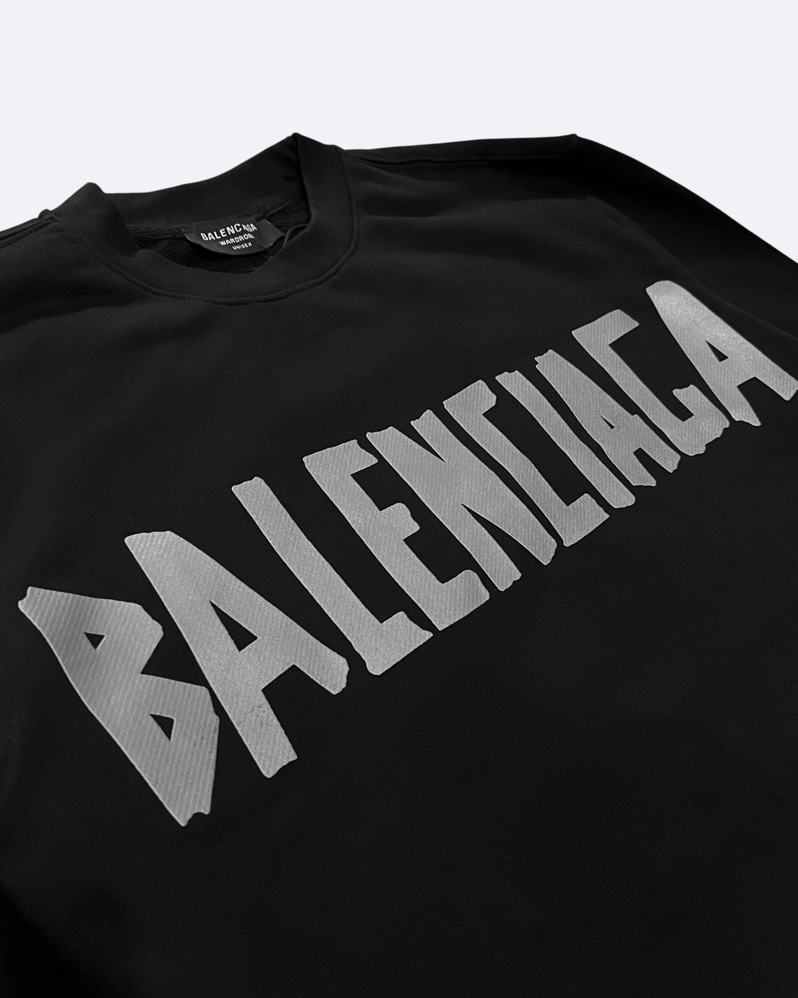 Balenciaga – Mikina Silver Tape – černá