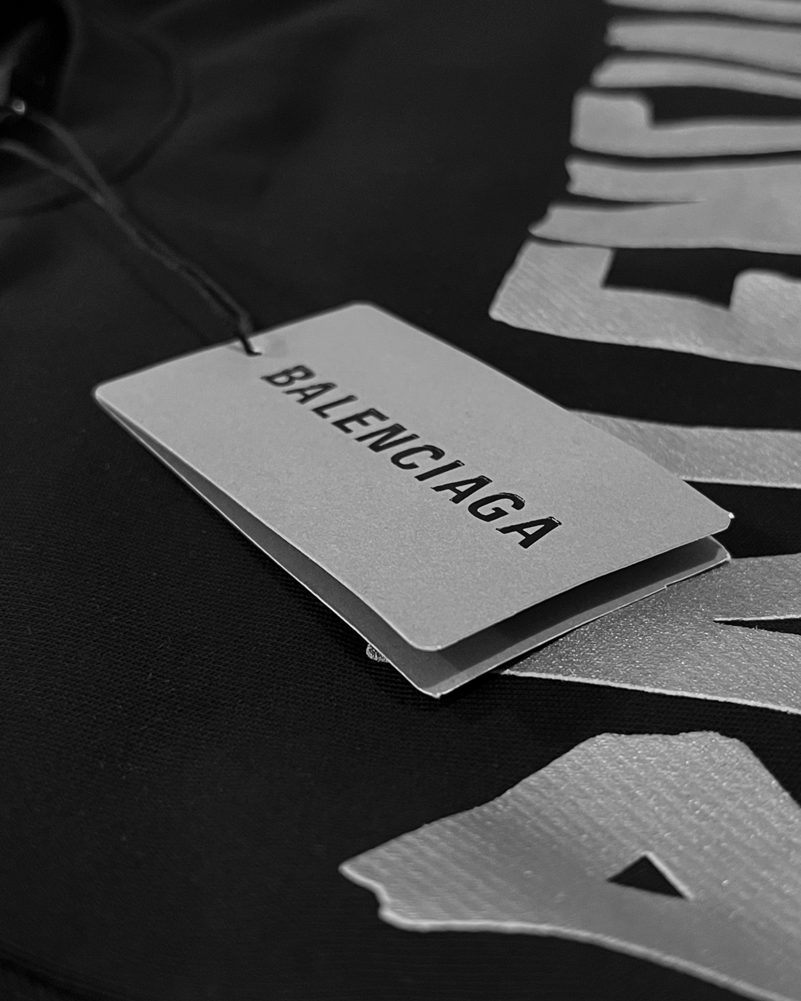 Balenciaga – Mikina Silver Tape – černá
