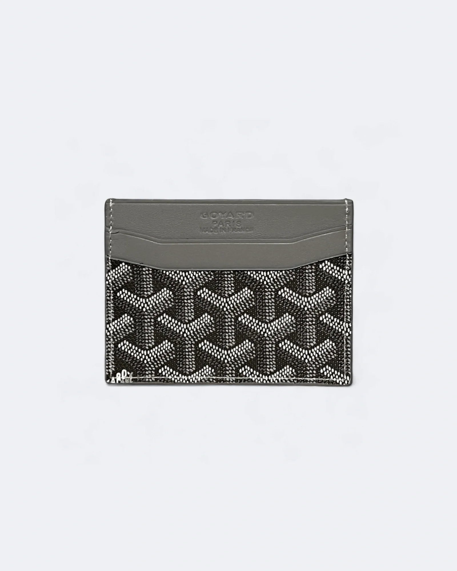 Pouzdro na karty se vzorem Goyard – světle šedé