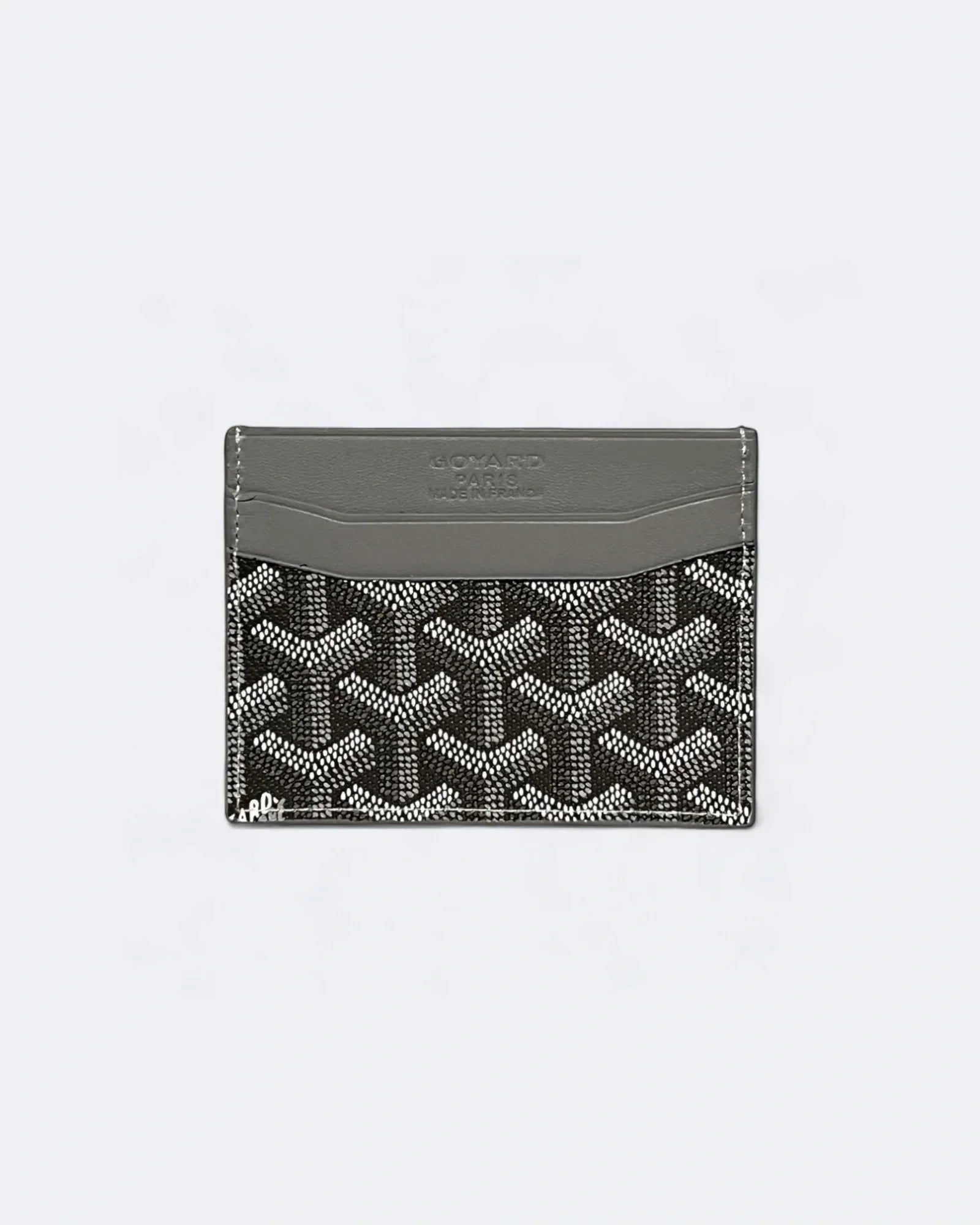Pouzdro na karty se vzorem Goyard – světle šedé