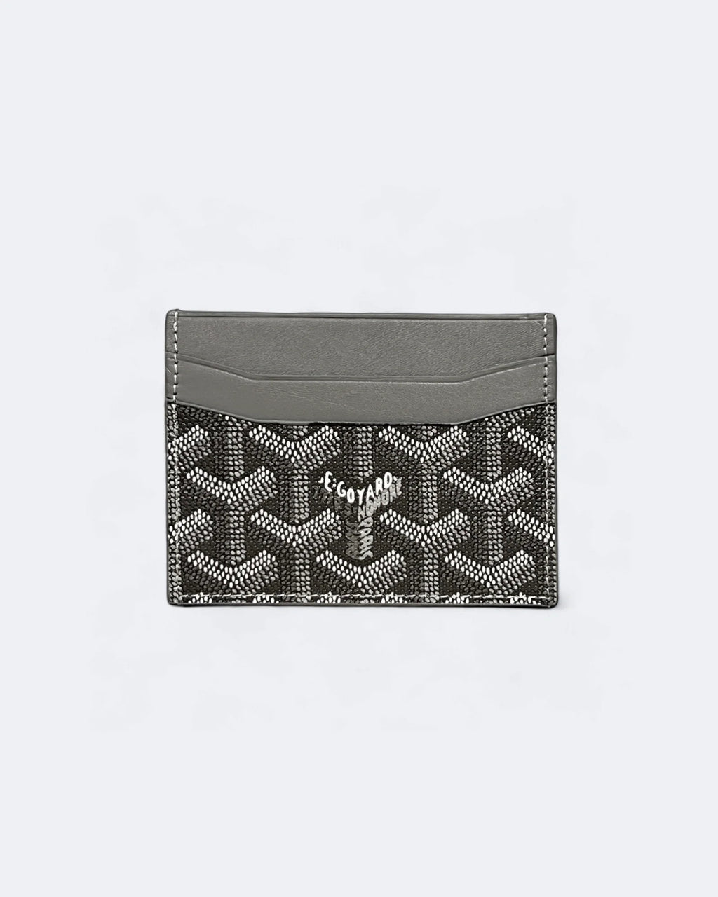 Pouzdro na karty se vzorem Goyard – světle šedé