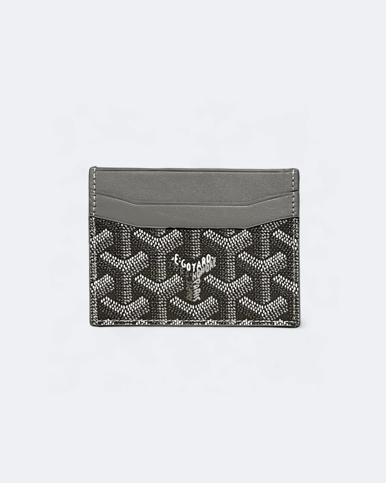 Pouzdro na karty se vzorem Goyard – světle šedé