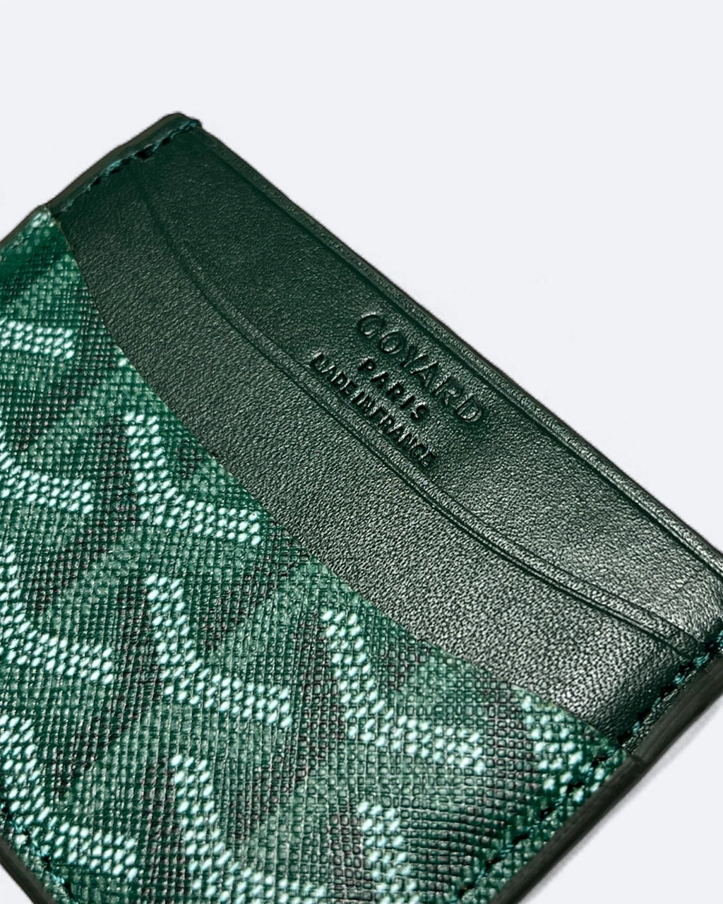 Pouzdro na karty Goyard Pattern – borovicově zelená