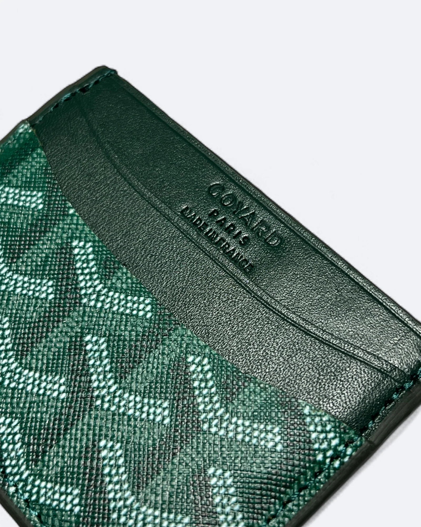 Pouzdro na karty Goyard Pattern – borovicově zelená