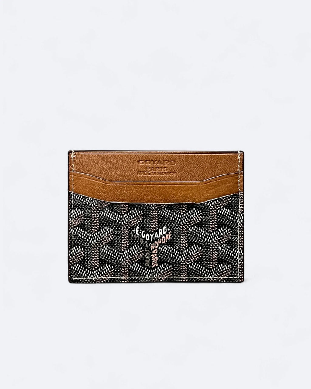 Goyard Pattern pouzdro na karty – hnědá kůže