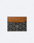 Goyard Pattern pouzdro na karty – hnědá kůže