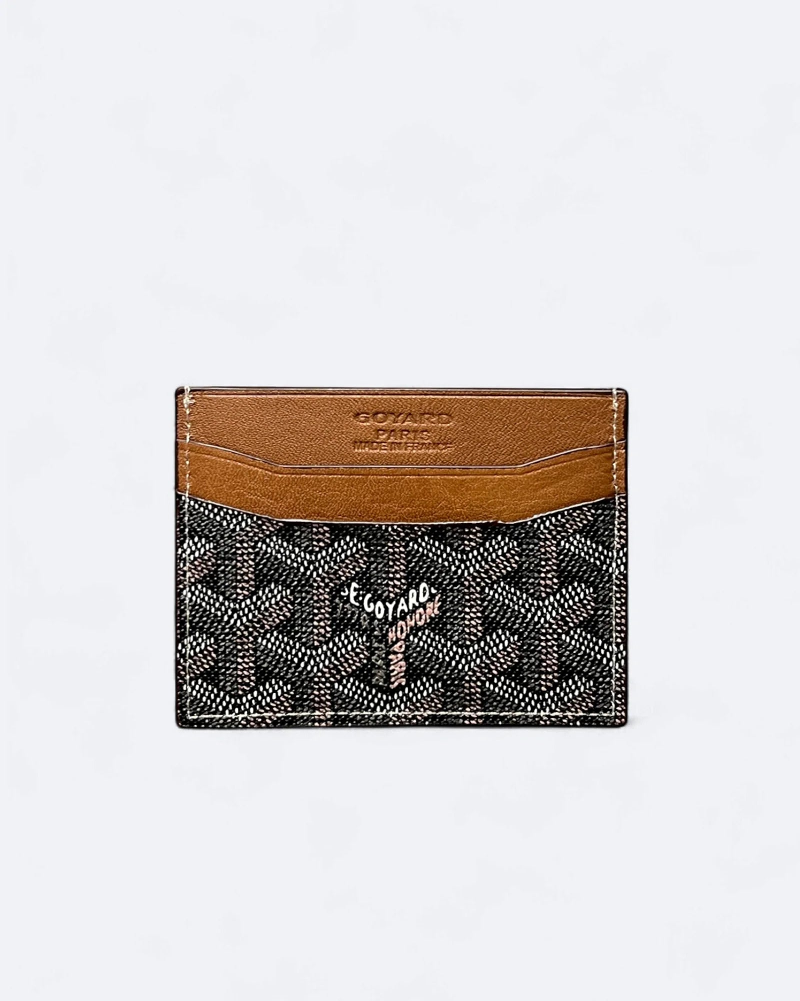 Goyard Pattern pouzdro na karty – hnědá kůže