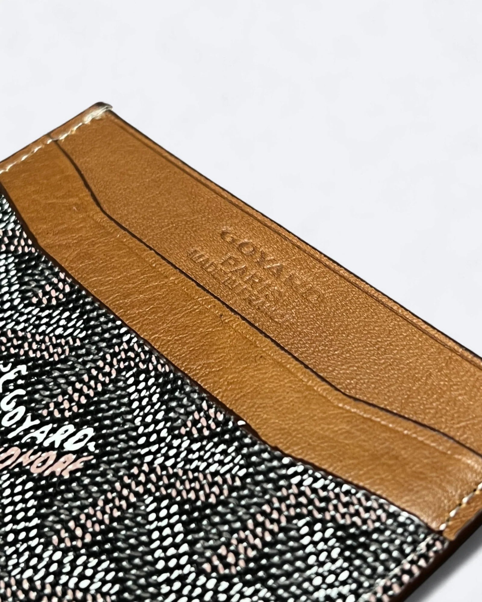 Goyard Pattern pouzdro na karty – hnědá kůže