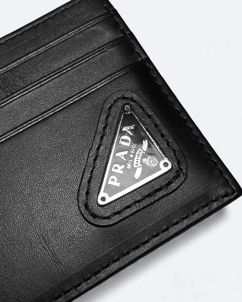 Prada - Pouzdro na karty s logem - černé