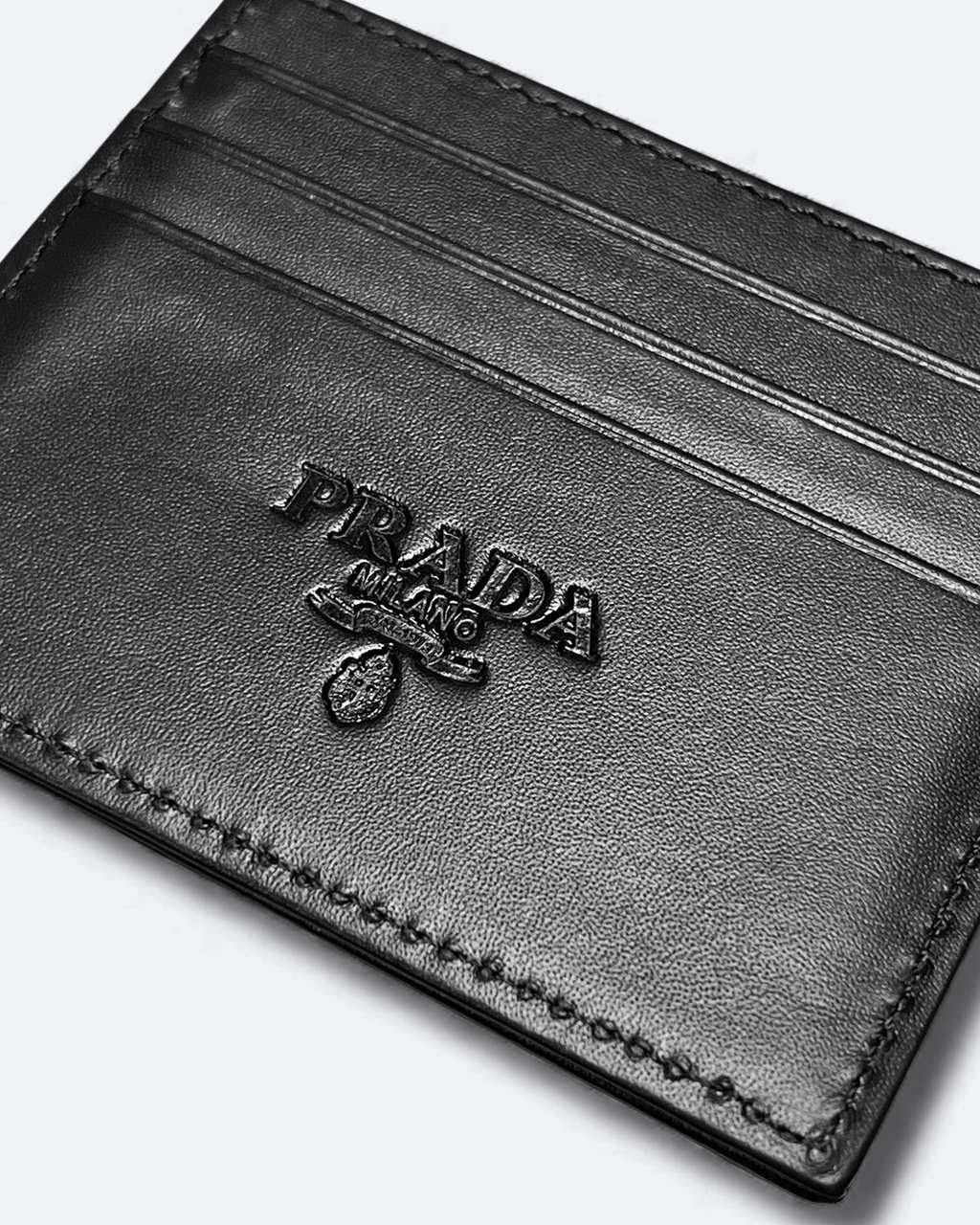 Prada - Pouzdro na karty s logem - černé