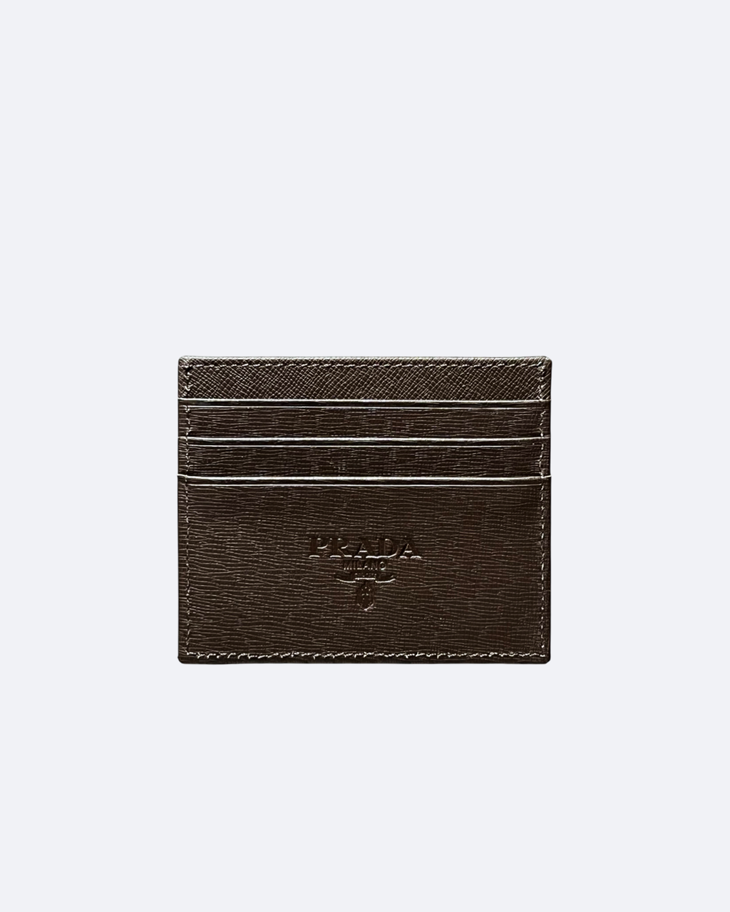 Prada – hnědý držák na karty s logem