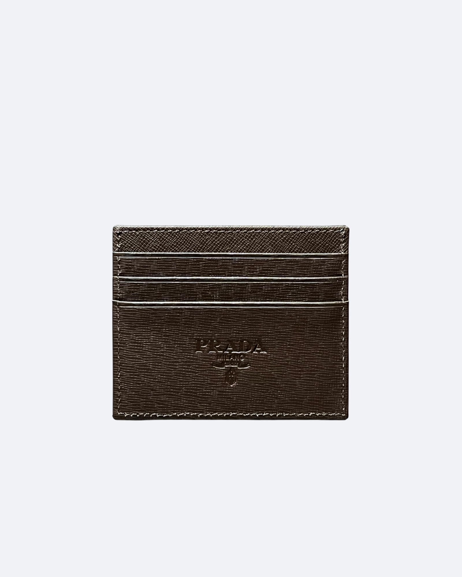 Prada – hnědý držák na karty s logem