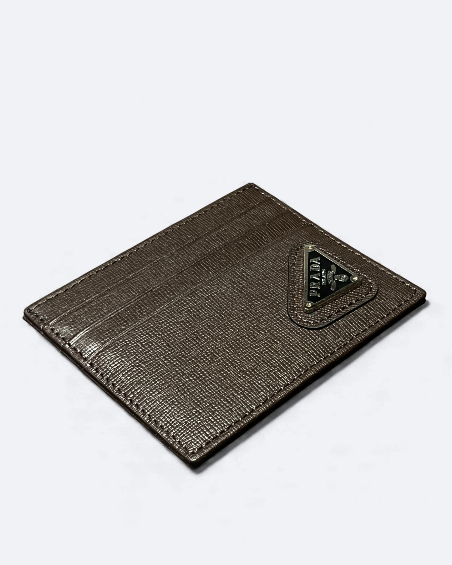 Prada - Logo Plate Cardholder - Brown