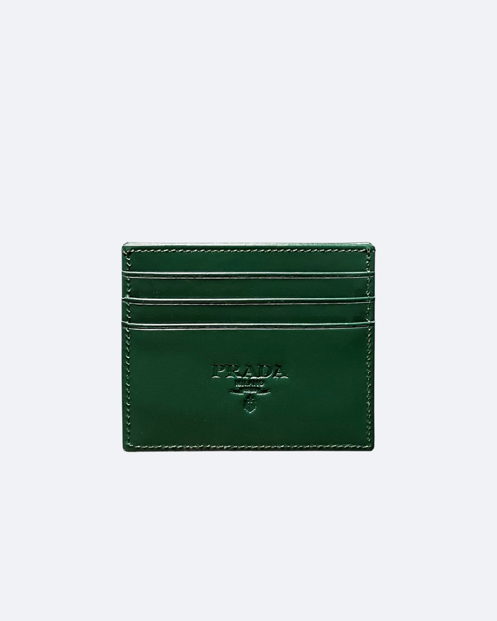 Prada – pouzdro na karty s logem – tmavě zelená