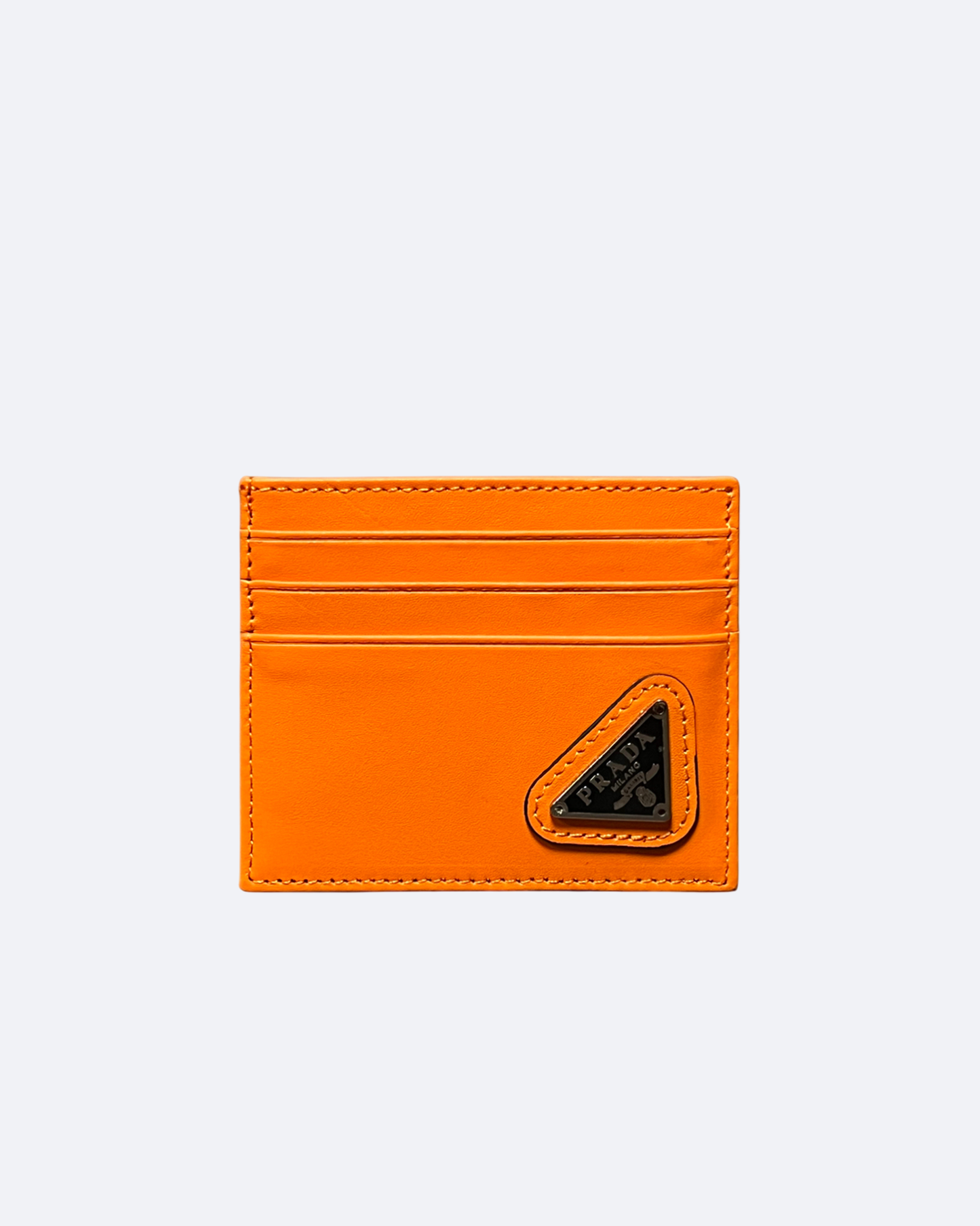 Prada - Logo Plate Cardholder - Orange