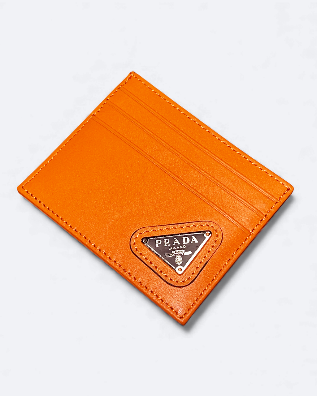 Prada – pouzdro na karty s logem – oranžové