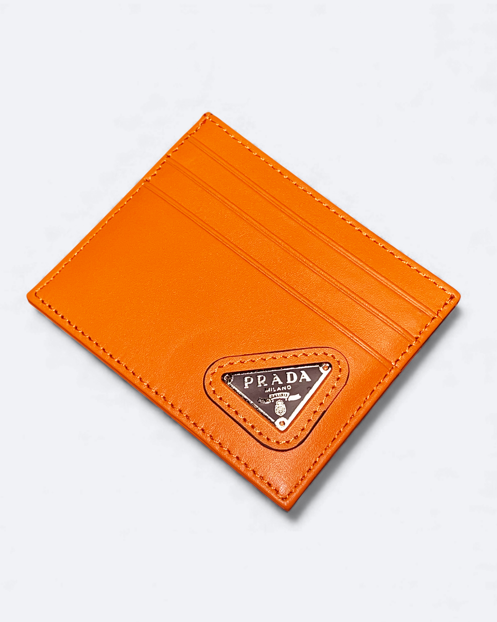 Prada – pouzdro na karty s logem – oranžové